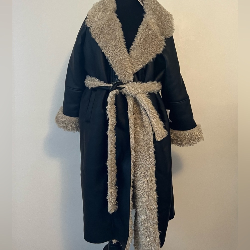 ASOS | NWT Curve Faux Shearling Trench Coat 20W